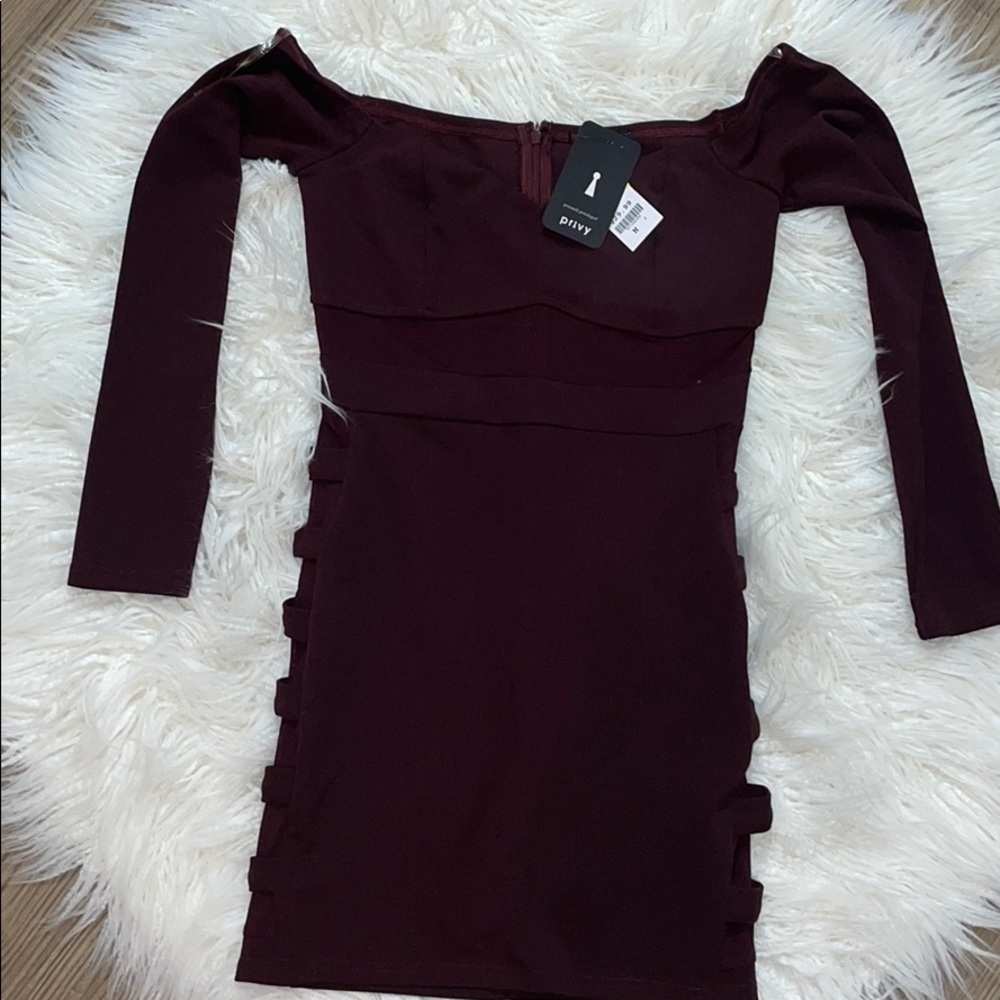 burgundy dress